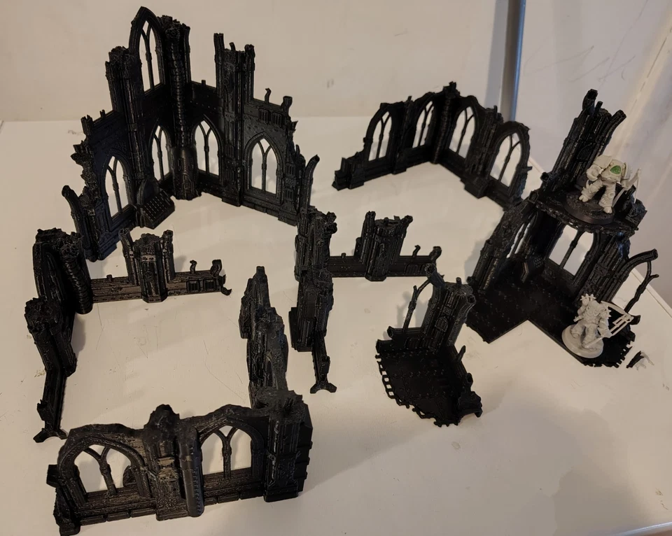 Lote grande de 7 piezas de terreno de ruina de torneo perfecto para Warhammer 40k y Kill Team Foto 3 de 4