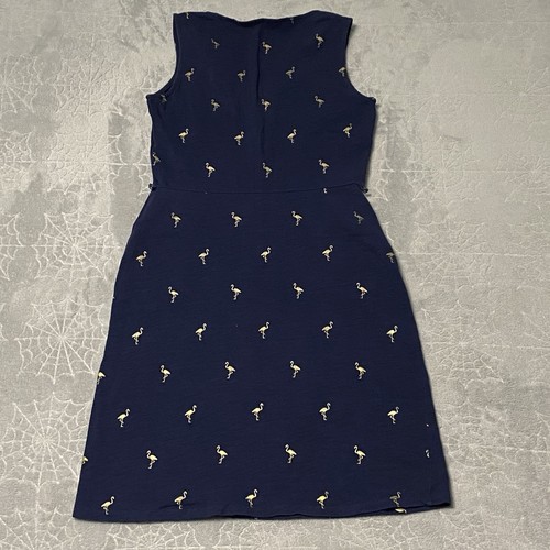 Boden Dress Women 4 Blue Vanessa Jersey Flamingo Novelty Print Sleeveless Pocket - Picture 2 of 8