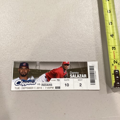 2015 Columbus Clippers V Indianapolis Indians Basebsll Ticket Salazar Image - Imagen 2 de 10