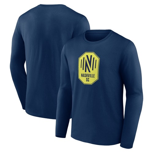 Men's Navy Nashville SC Official Logo Long Sleeve T-Shirt