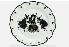 Potter's Studio Three Witches Cauldron Coven Halloween Party Dinner Plate Set 4
