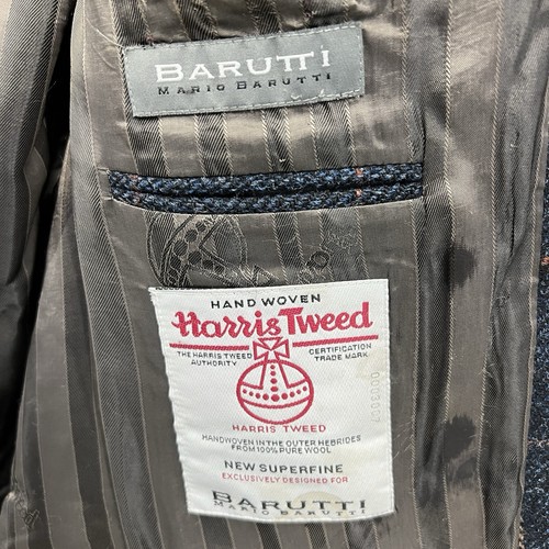 Barutti Harris Tweed Jacket Mens Size UK 40 R Blue Window Check Country Hacking - Bild 11 von 18