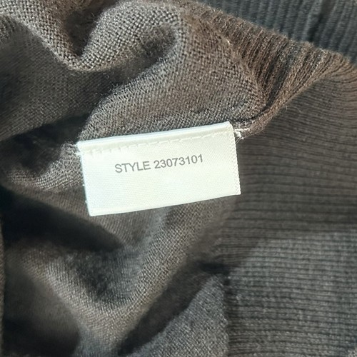 Tory Burch Cardigan Sweater Brown Small 100% Wool Gold Logo Buttons FLAW $295 - Picture 7 of 9