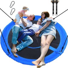 60" Large Saucer Tree Swing for Kids Adults 900D Oxford Waterproof with 2pcs ...