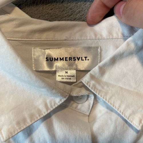 SummerSalt The Perfect Boyfriend Shirt White Button Up Women's Size Medium - Picture 5 of 6