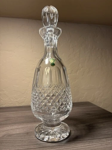 VINTAGE RARE WATERFORD IRELAND CRYSTAL TALL COLLEEN BRANDY DECANTER 13" STICKER