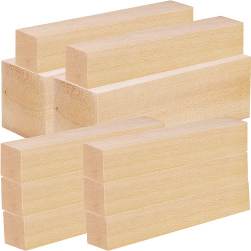 Blocchi di legno intagliato set di 10 non finiti ideali per artisti fai da te - Foto 10 di 12
