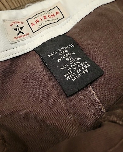 NWT Vintage 90s Y2K Arizona Jeans Cargo Pants Brown 36/32 Baggy Skater Work Wide - Picture 9 of 11