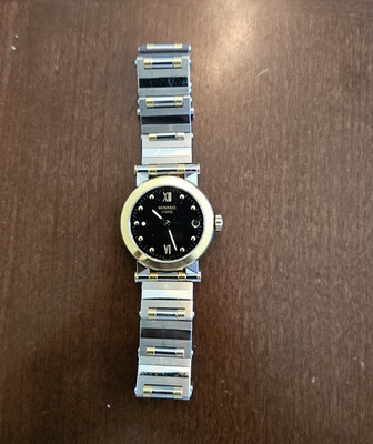 Movado Vizio Mens Two-Tone Stainless Steel Black Dial Date Quartz Watch