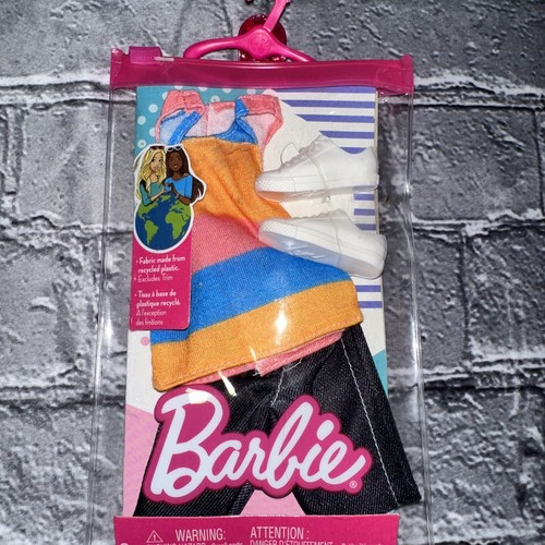 Barbie Fashions Ken Kleidung gestreift Tank schwarz Denim Hose weiß Sneaker neu