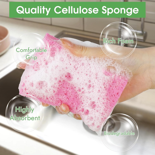 12 PCS Dish Sponges Kitchen, Non Scratch Cleaning Sponge for Non Stick Cookware, - Picture 3 of 12