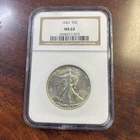 1943 Walking Liberty Half Dollar – NGC MS62 – Choice Uncirculated – 90% Silver