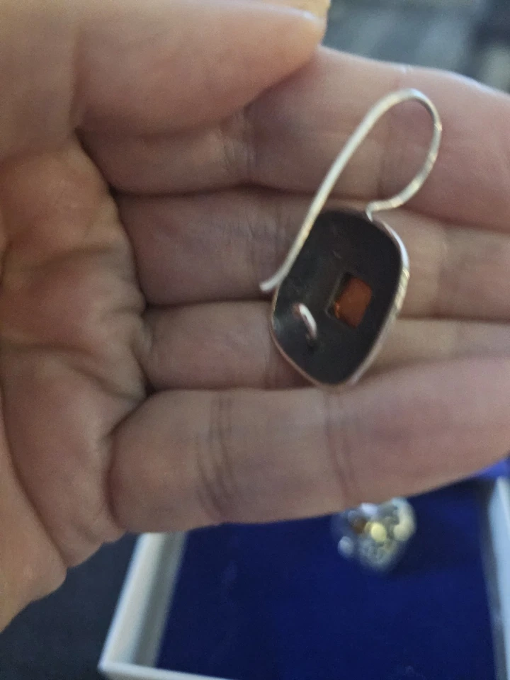 SILPADA STERLING SILVER AND AMBER EARRINGS - Image 3 of 4