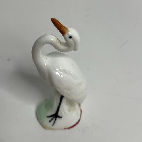 Vintage Kranich Storch handbemalte Porzellan Miniatur Figuren - Bild 2 von 4