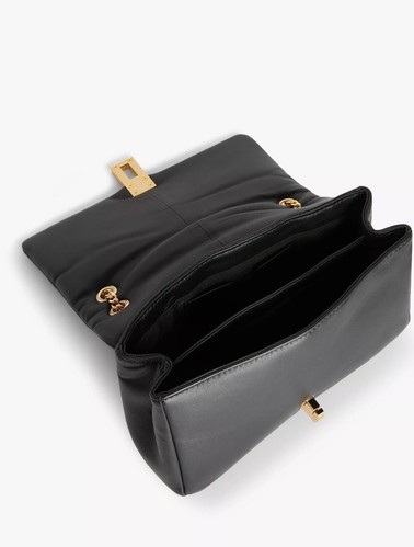 BNWT John Lewis Puffy Lamb Leather Flapover Cross Body Bag, Black - Picture 6 of 6