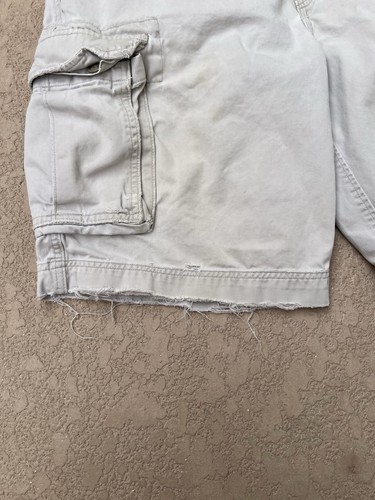 90s Vintage Abercrombie & Fitch Cargo Shorts Men's 34 Natural distressed Y2K - Picture 7 of 8