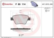 Bremsbelagsatz Scheibenbremse PRIME BREMBO P 85 114 für VW AUDI SKODA GOLF SEAT