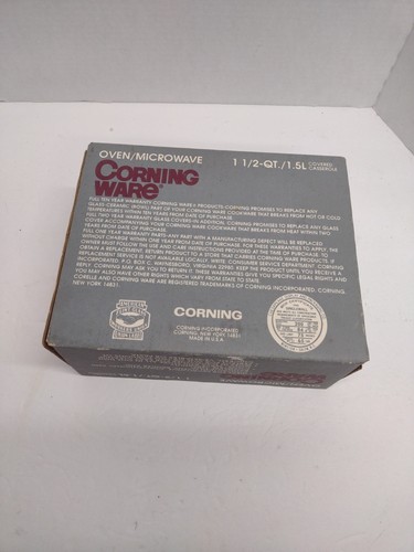 Corning Ware 1,5 Quart bedeckt Auflaufform mit Deckel Shadow Iris Neu im Karton 333 - Bild 3 von 7