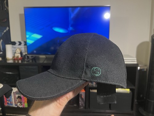 GUCCI Sherry Line GG Interlocking Embroidery Logo Baseball Cap Mütze Herren L 59 Wolle