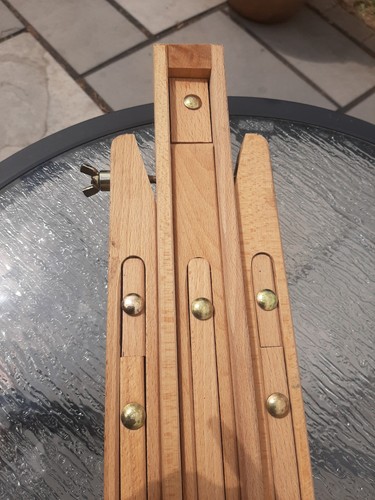 Artist's Wooded Tripod Easel with leather strap to secure. 140cm Standing - Picture 17 of 21