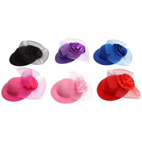 6 Pezzi Cappello Vestire Bambola Uomo Donna Tea Party Fascinator Cappelli per - Foto 7 di 12