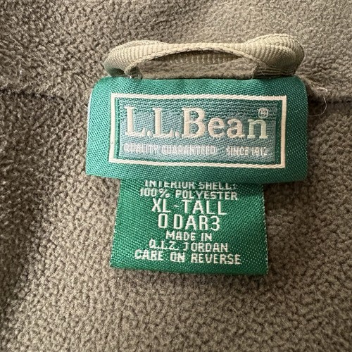 LL Bean Mens Full Zip Fleece Lined Brown Jacket XL Tall - Picture 7 of 11