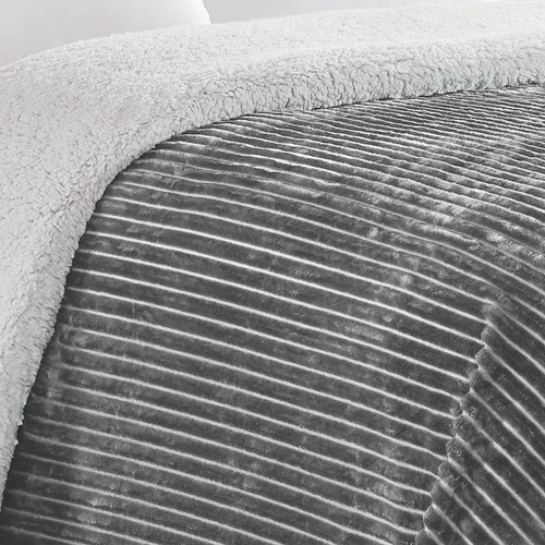 Soft Plush Comfort for Bedroom or Lounging Blankets - King 108x90", Grey - Picture 3 of 5