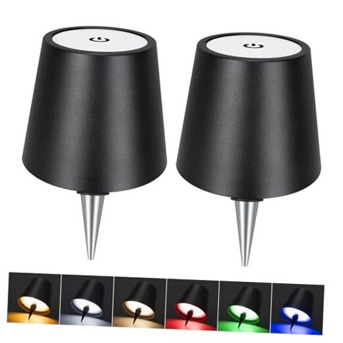  Wireless Wine Bottle Lampshade, 8 RGB Light Modes, Light 2-PACK Black - Afbeelding 1 van 7