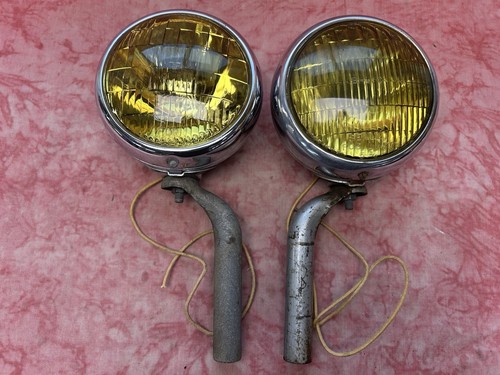 Nice pair 1930-1940's BLC- 856J ,fog lights, brackets, 6 volt working Ford Chevy - Picture 3 of 19