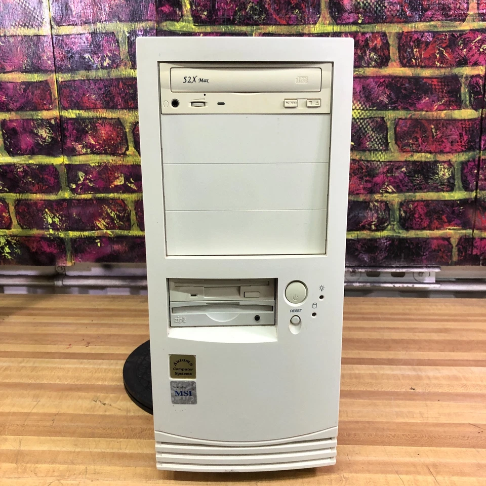 Classic Custom Beige ATX PC DOS Gaming Computer Untested (For Restore Project) - Image 2 of 4