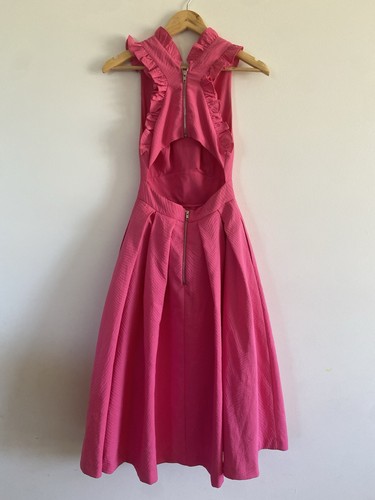 MOSSMAN Size AU 6 / US 2 THE TEA PARTY DRESS Midi PINK Ruffle - Bild 4 von 10