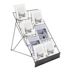 Wire Magazine Rack Comic Foldable Iron Book Display Stand with 6 Tiers