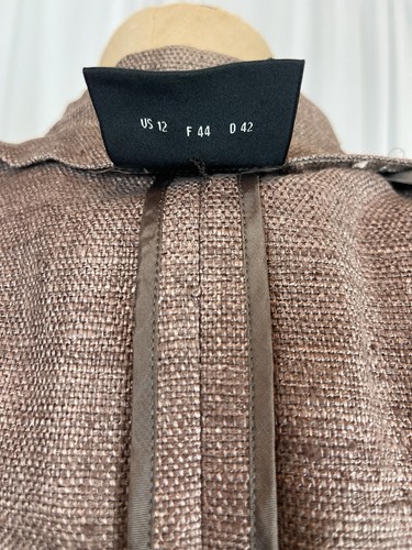 Akris Raw Silk Deep Mauve Single Breasted 3/4 Sleeve Blazer Jacket SZ 12US 42 D - Picture 9 of 10