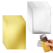 200 Pieces 7.5 x 6 inches Chocolate Foil Wrappers, Gold Aluminum Foil Candy W...
