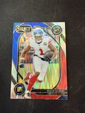 2024 Panini Select Malik Nabers (RC) #220 Red &Blue Shock Prizm Club Level