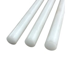 0.625 5/8 inch x 24 inches 3 Pack , PET Plastic Round Rod, White