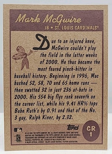 2001 Topps Heritage Baseball INSERTS Finish set UP TO 25% OFF - Picture 2 of 2