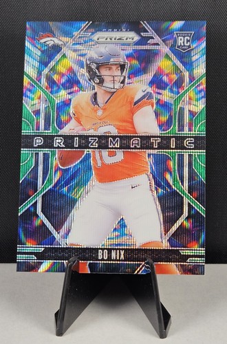 2024 Panini Prizm - Prizmatic Bo Nix #11 Green Wave Prizm (RC)