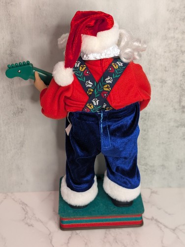 Chitarra danzante vintage 13 pollici Babbo Natale verde chitarra jingle bell blues TESTATA FUNZIONANTE - Foto 8 di 15