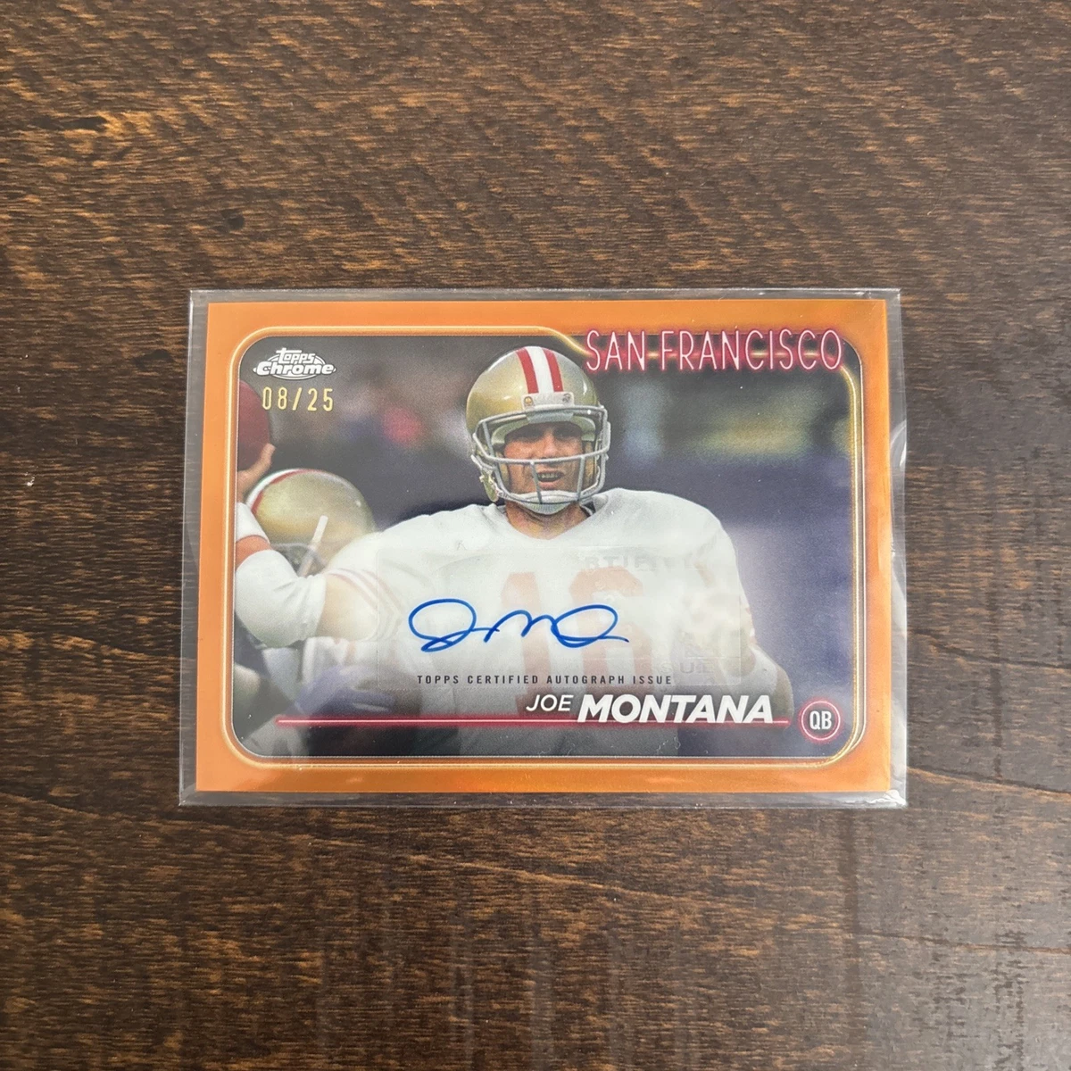 Topps Joe Montana Autographed Football Sports Trading Cards