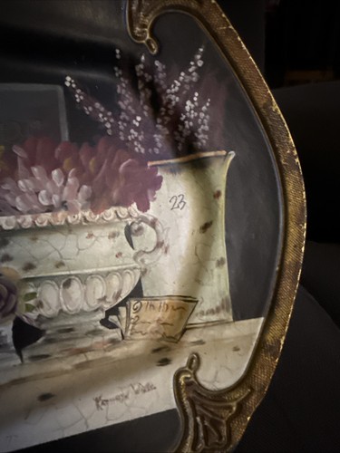 Tam San Designs Kathryn White NC Hand Painted Paris Apartment Flower Market 14" - Picture 12 of 17