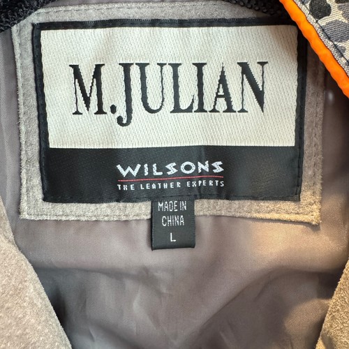 Gilet uomo M. Julian Wilsons Leather Experts L grigio scamosciato utility multitasche - Foto 11 di 16