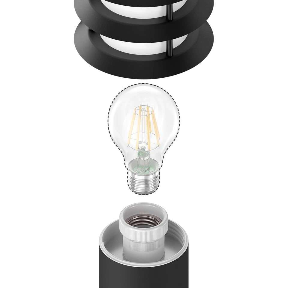 Wegelicht / Pollerleuchte / Gartenleuchte PORU für außen, IP44, Gitter, 39 cm, - Bild 4 von 4