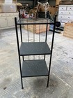 Black Metal Shelving Unit with Glass Top Display Stand