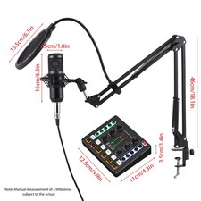 Podcast Equipment Bundle Condenser Mic With Live Sound Card Kit Plug And Play