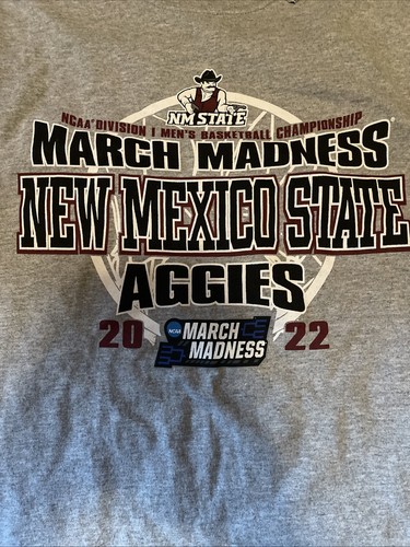 New Mexico State Aggies T Shirt Men's basketball Size Small Gray NCAA 2022 NEW - Picture 9 of 10