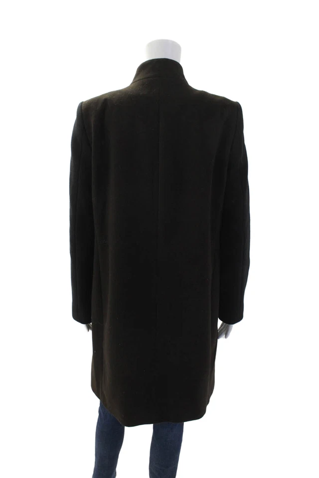 Chaqueta Larga Zara Mujer Colorblocked Bolsillo Frente Abierto Marrón Talla L Foto 3 de 4