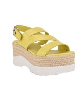 MARC FISHER Womens Yellow 2" Platform Zakiya Open Wedge Espadrille Shoes 10 M