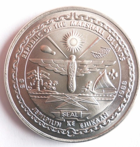 1988 MARSHALL ISLANDS 5 DOLLARS - AU/UNC - Space Shuttle - Kombischiff - Bin 3