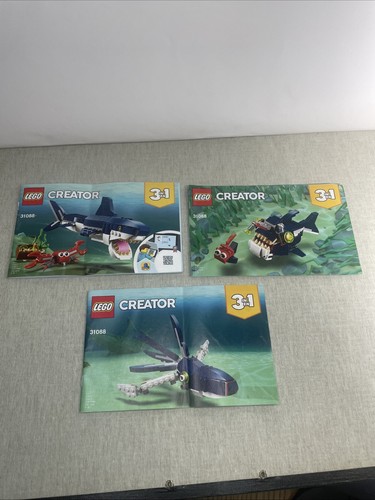 LEGO Instruction Manual Creator 31088 Deep Sea Creatures All 3 Manuals Booklet - Picture 1 of 10